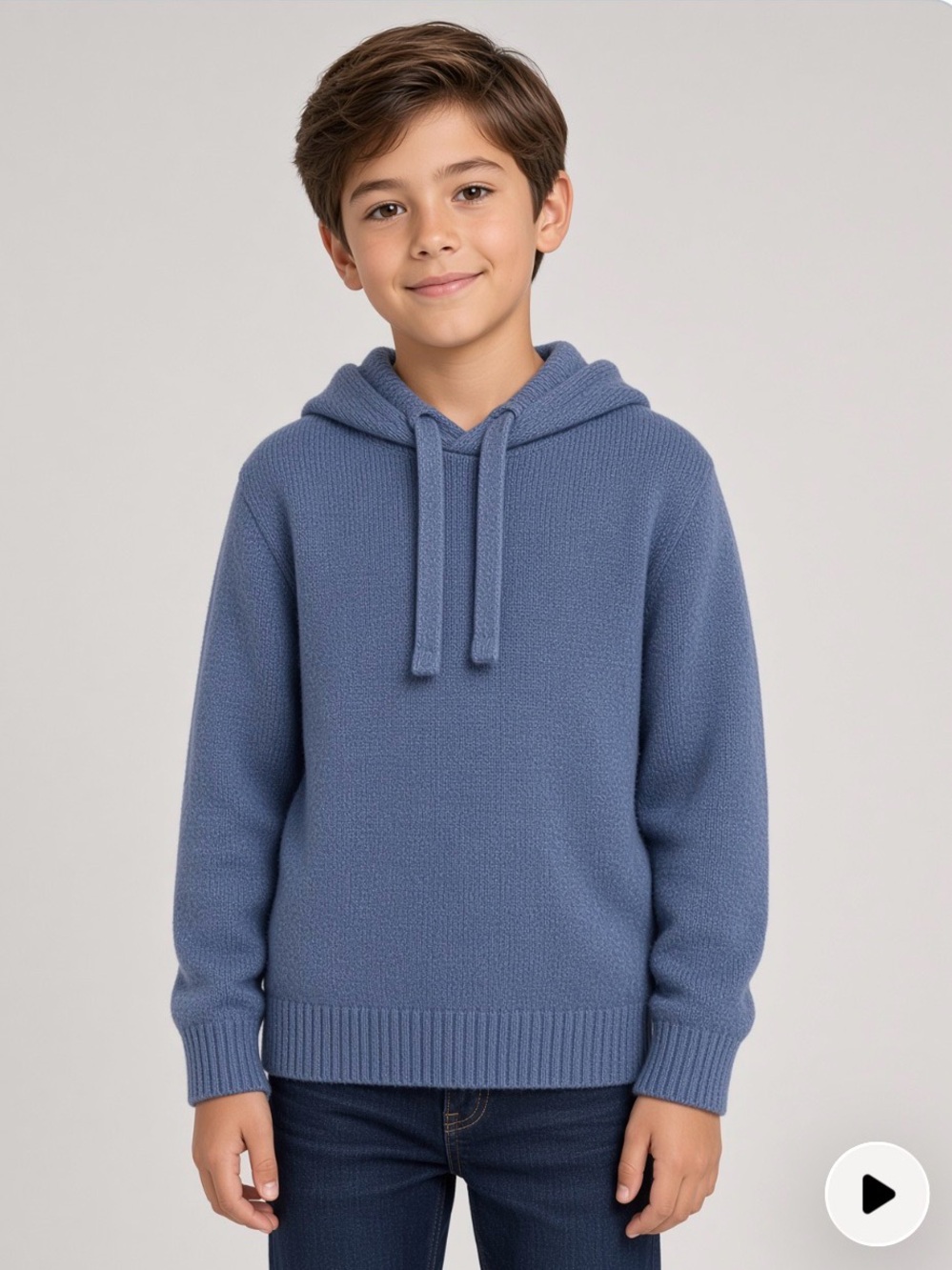 La Coqueta, Boys Blue Sweater Knit Hoodie 4 Years